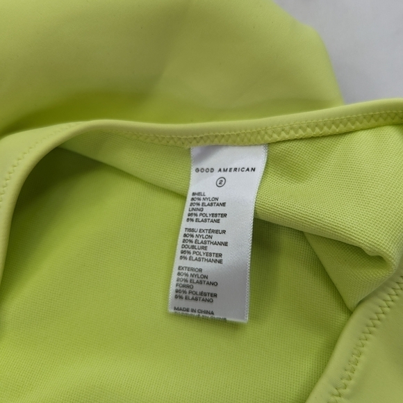 Good American Swim Top Women Green Key Lime Scuba One Shoulder Bikini - Picture 3 of 12